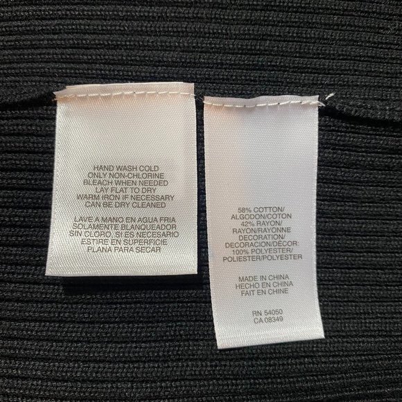 Beautiful Nine West Woman Scallop Petals Cardigan Plus Size 3X Black - Picture 6 of 6